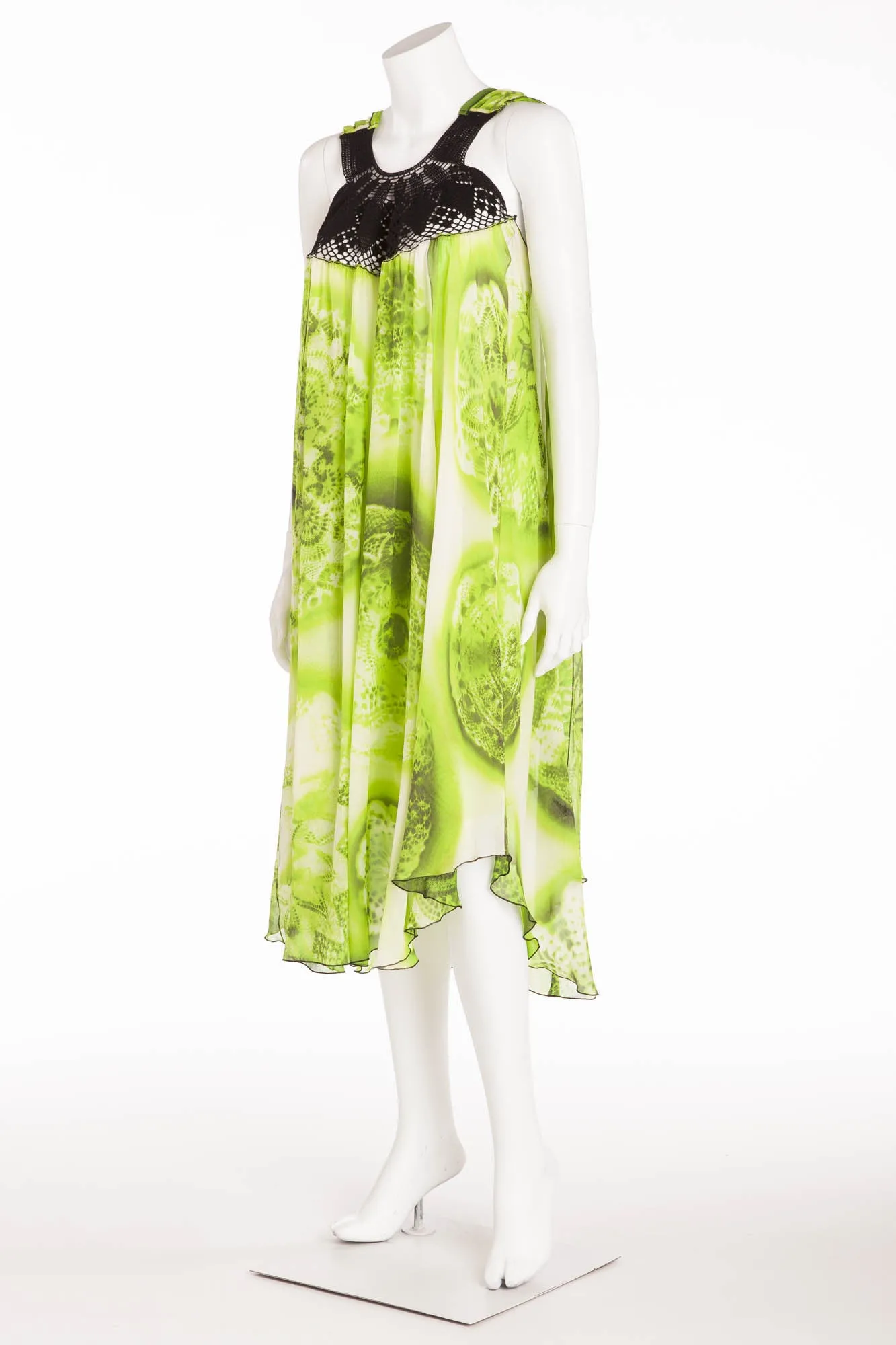 Jean Paul Gaultier - Lime Green Chiffon Dress with Slip - IT 42