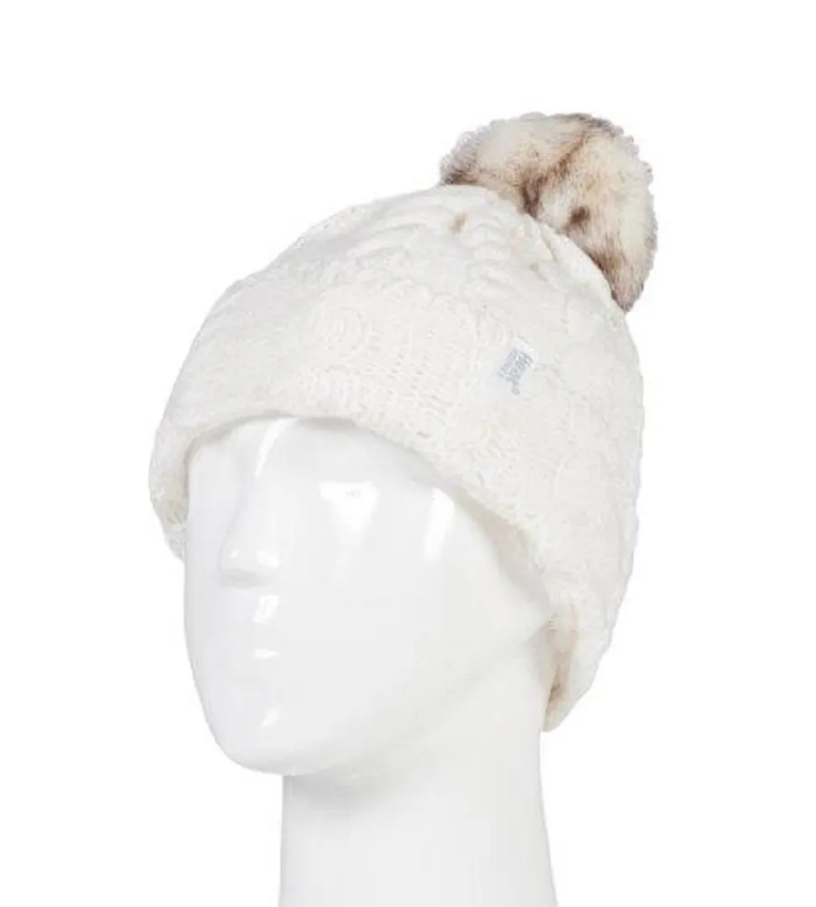 Ladies Original Pom Pom Hat - Cream