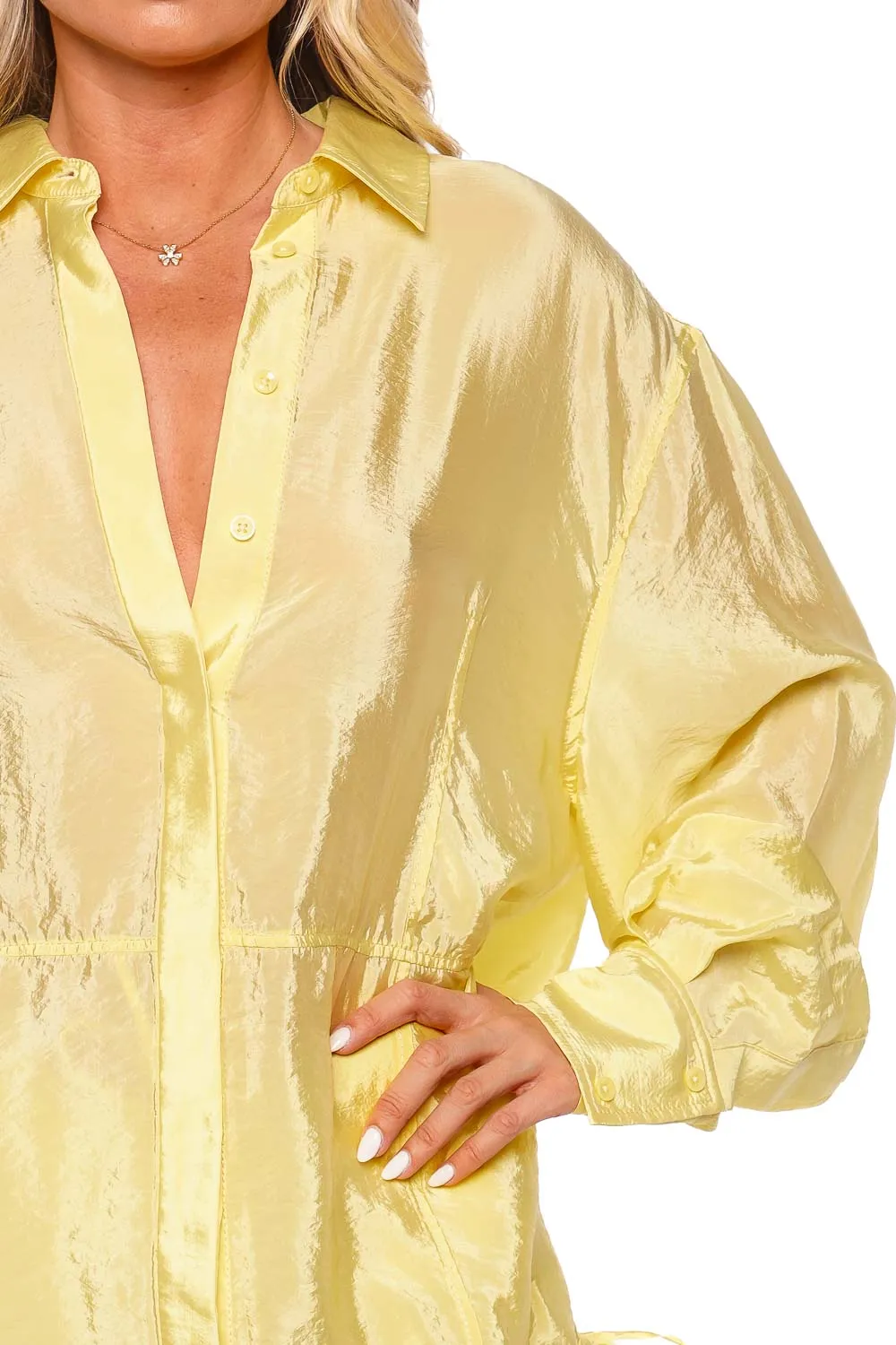 Laylah Sulfur Parachute Button Down Shirt