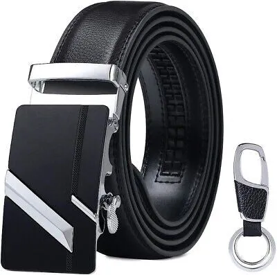 Men's Comfort Genuine Leather Ratchet Dress Belt with Automatic Click Buckle | DB-1