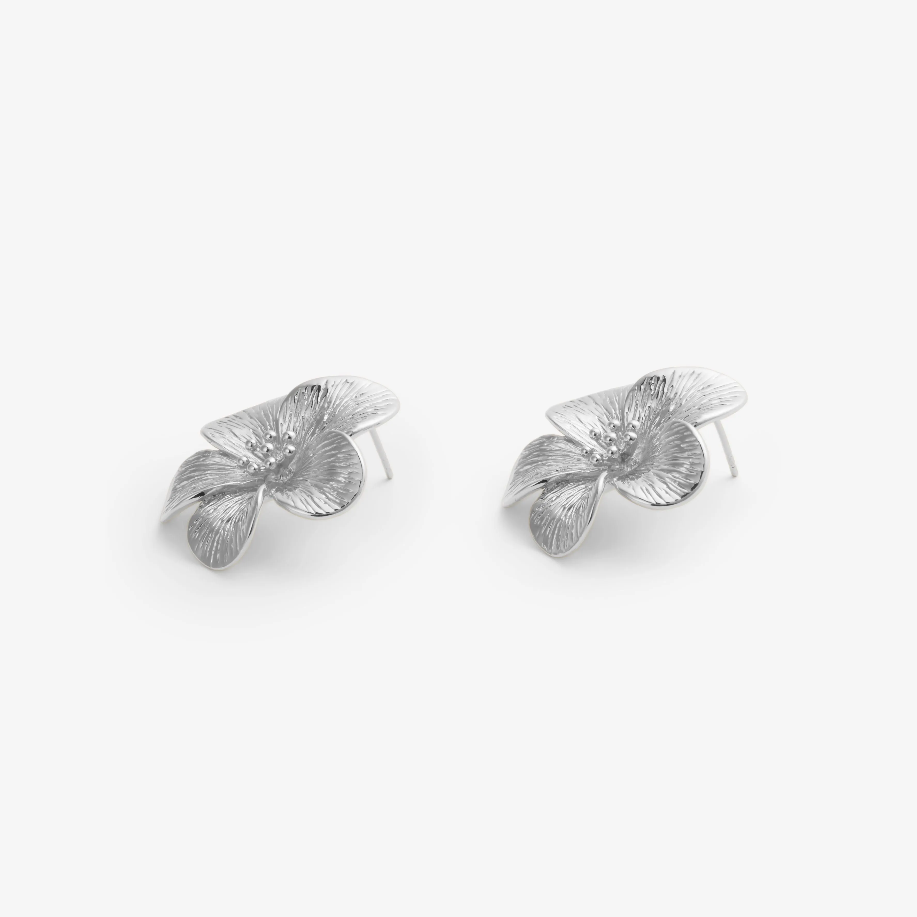 MIDI FLOWER EARRINGS Silver