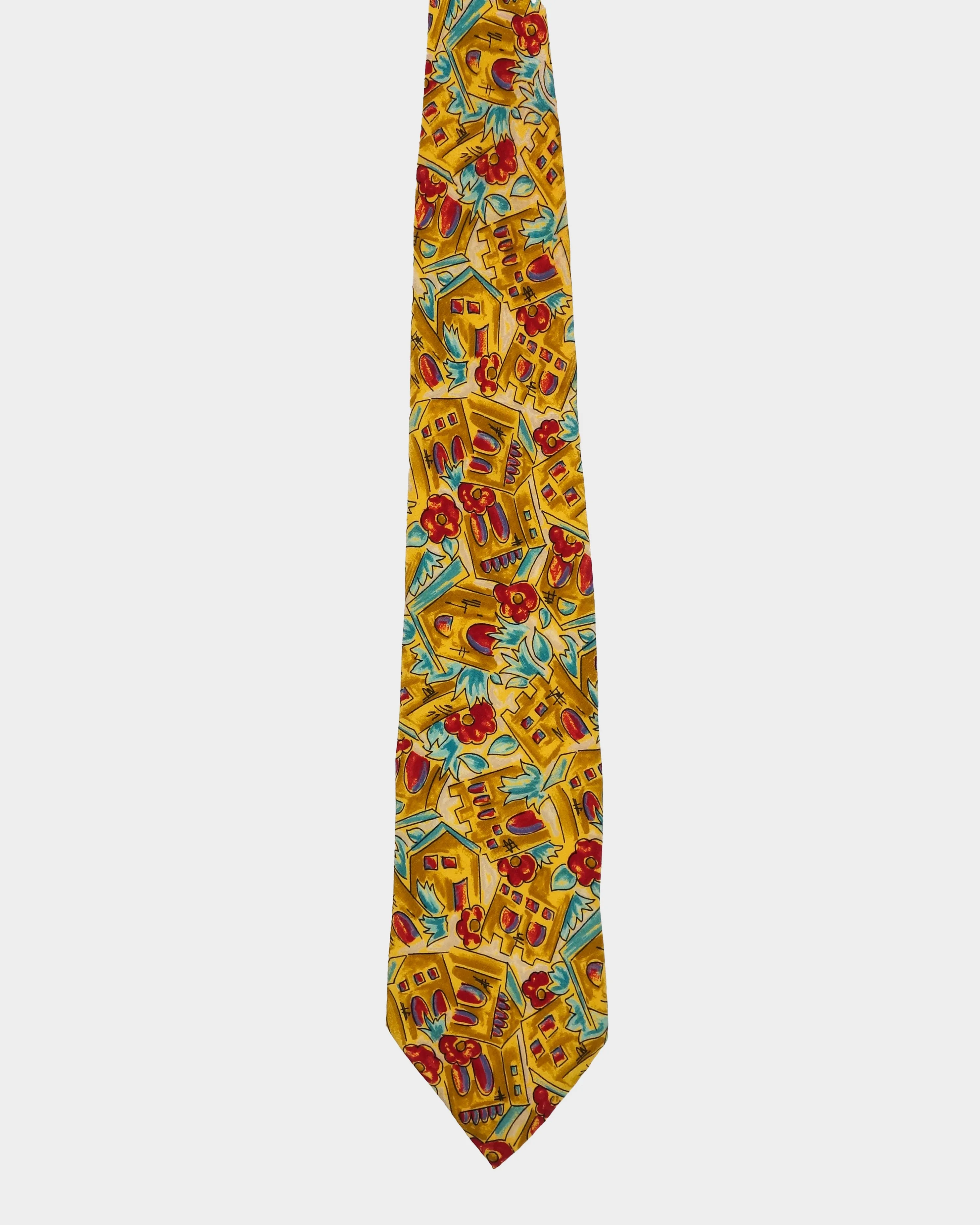 Missoni Flower Print Silk Tie 1990's