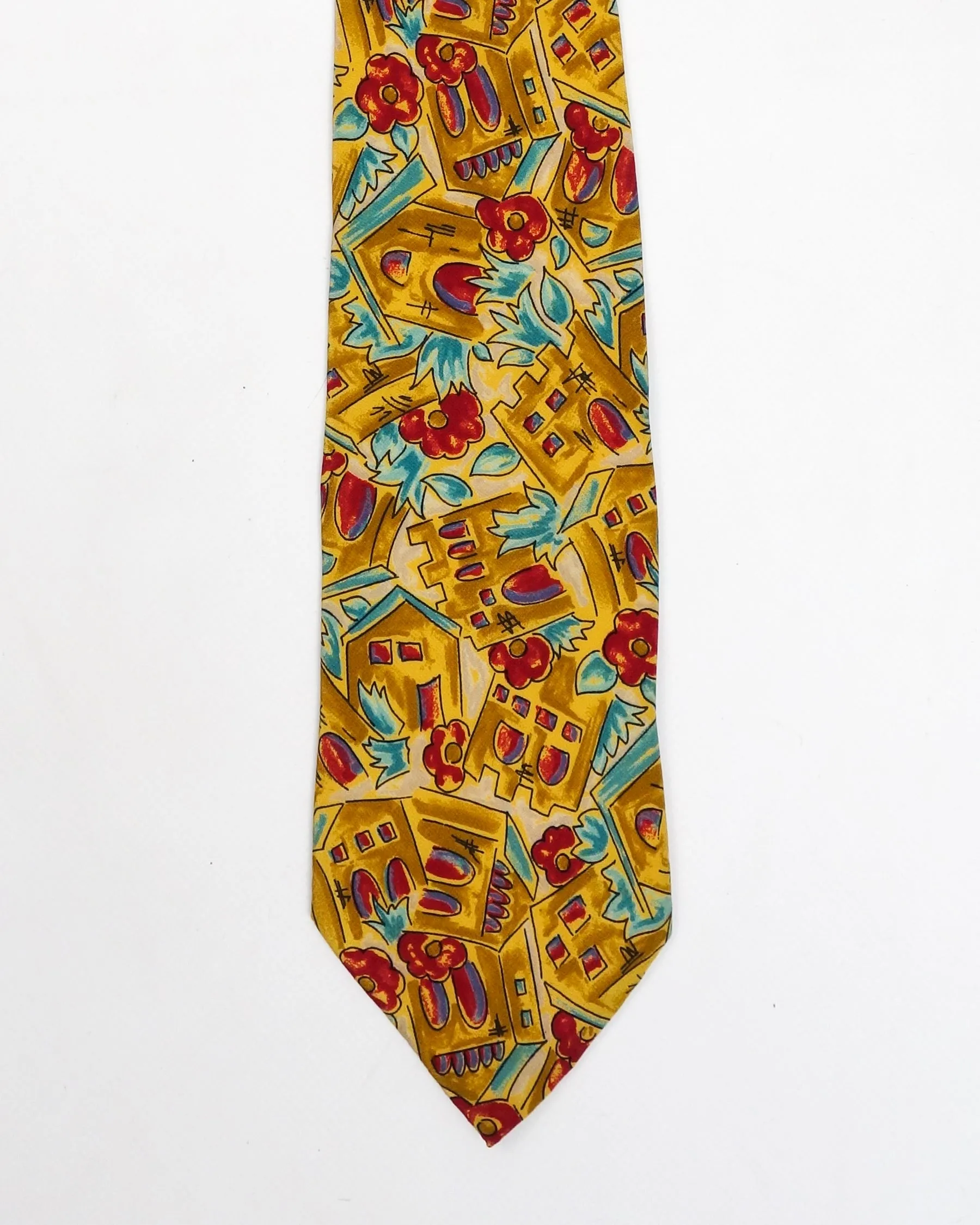 Missoni Flower Print Silk Tie 1990's