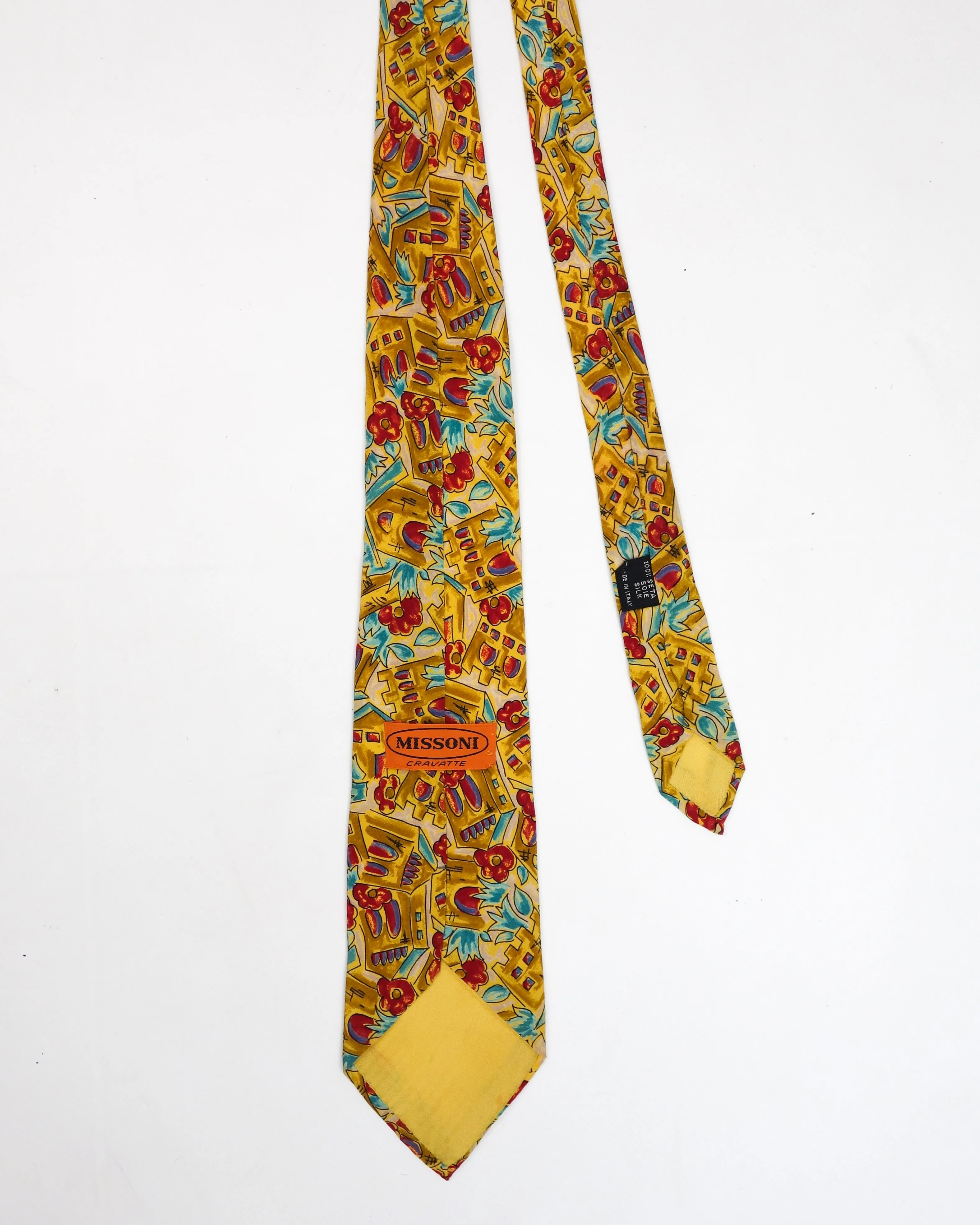 Missoni Flower Print Silk Tie 1990's