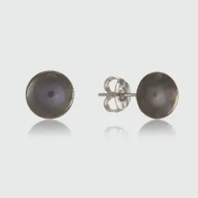 Molina Black Freshwater Pearl Stud Earrings