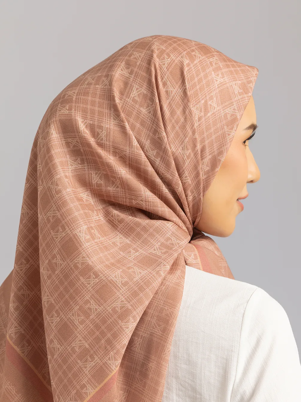 MONOGRAM SCARF DARK PEACH