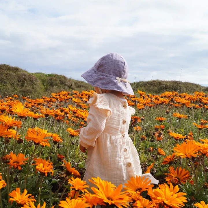 Organic Linen Sunhat - Sunset Stripe