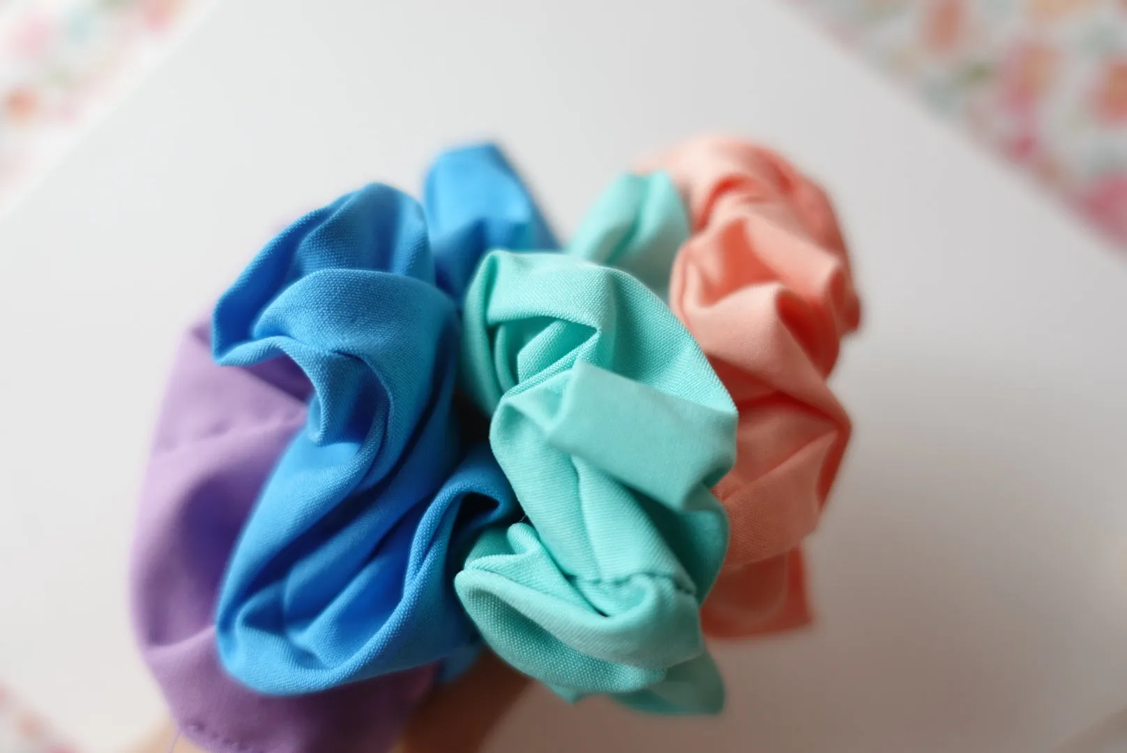 Pastel Plain Cotton Scrunchies