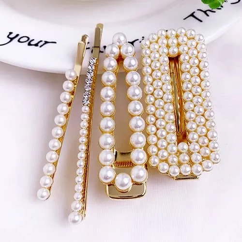 Pearl Beaded Hair Clip Set