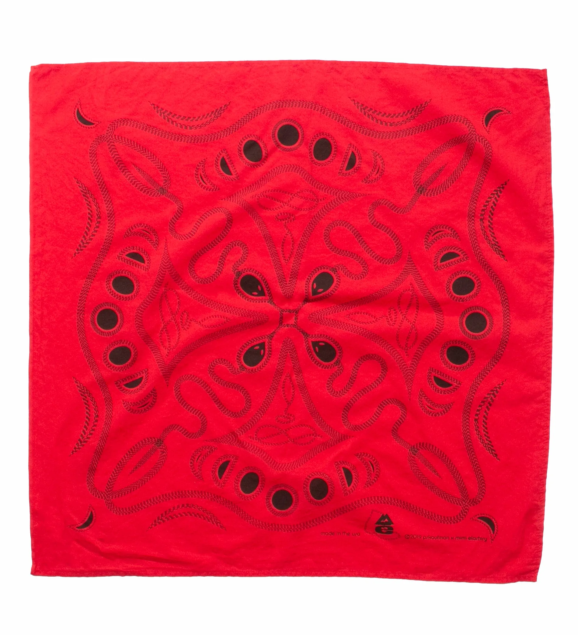 pskaufmanxME snakey bandana/black on red