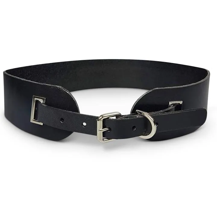 PYMBLE - Women's Black Genuine Leather Waist Belt