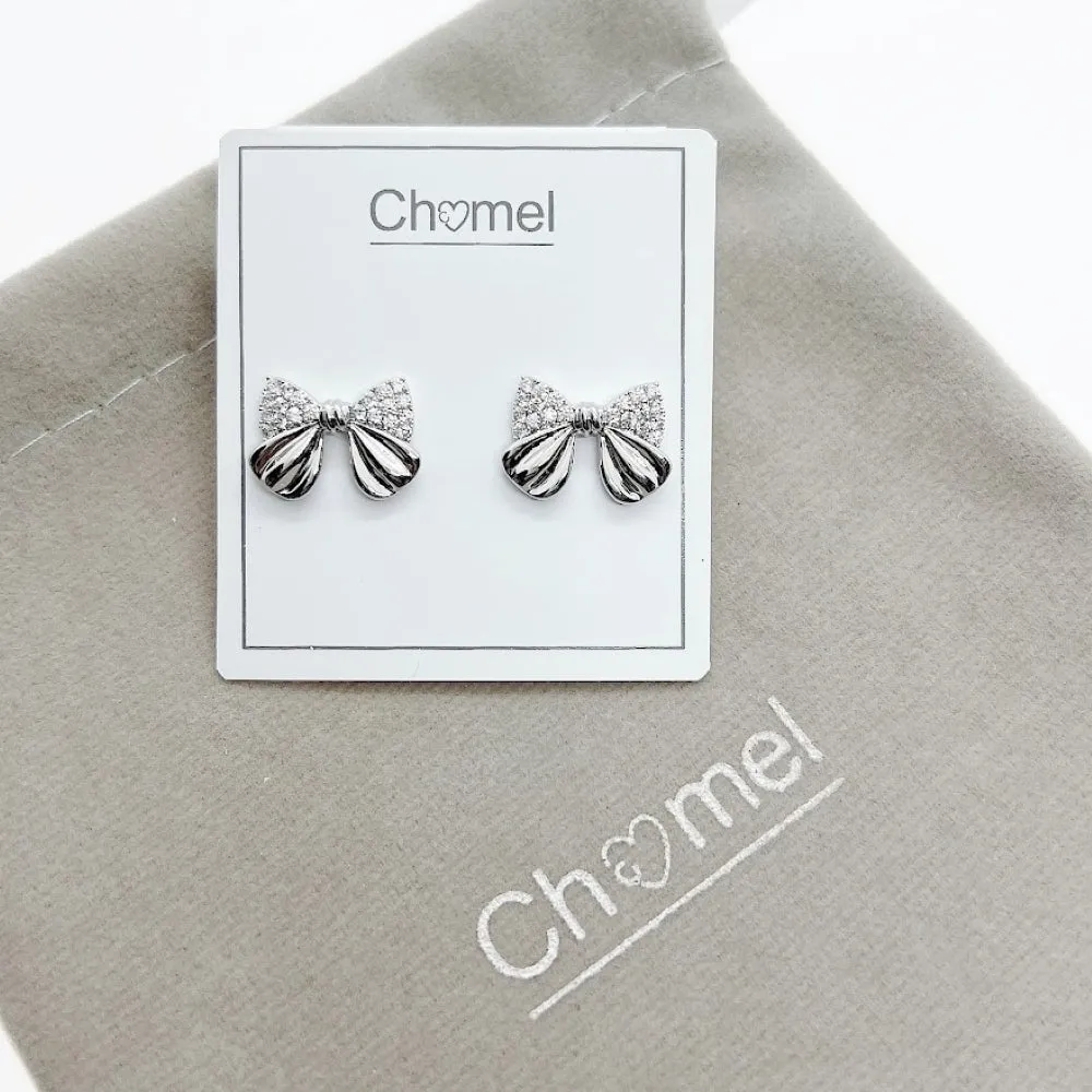 Ribbon Cubic Zirconia Earrings