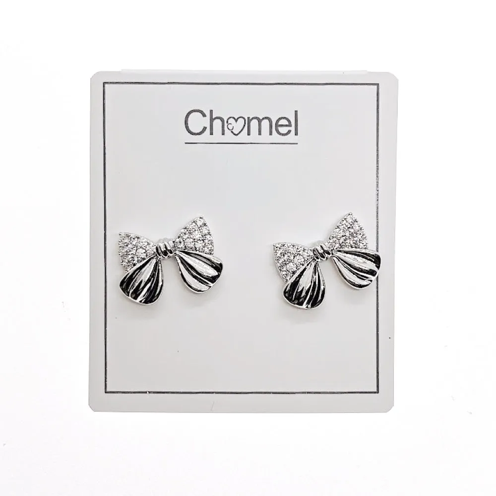 Ribbon Cubic Zirconia Earrings