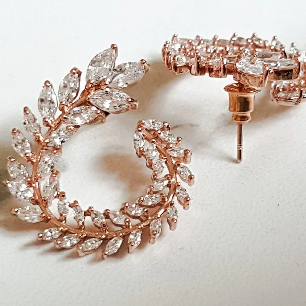 ROSA Crystal Earrings (18K Rose Gold, 18k Gold & Silver)