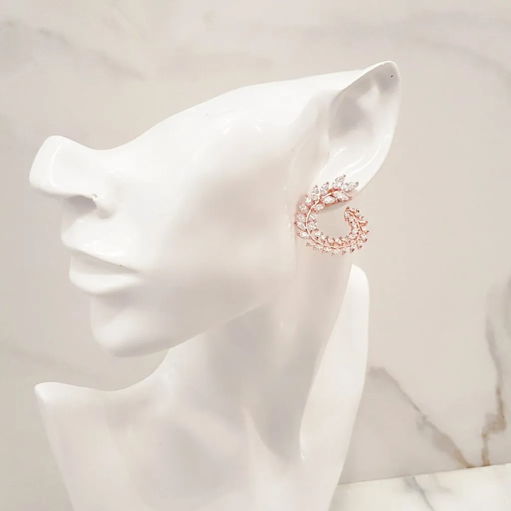 ROSA Crystal Earrings (18K Rose Gold, 18k Gold & Silver)