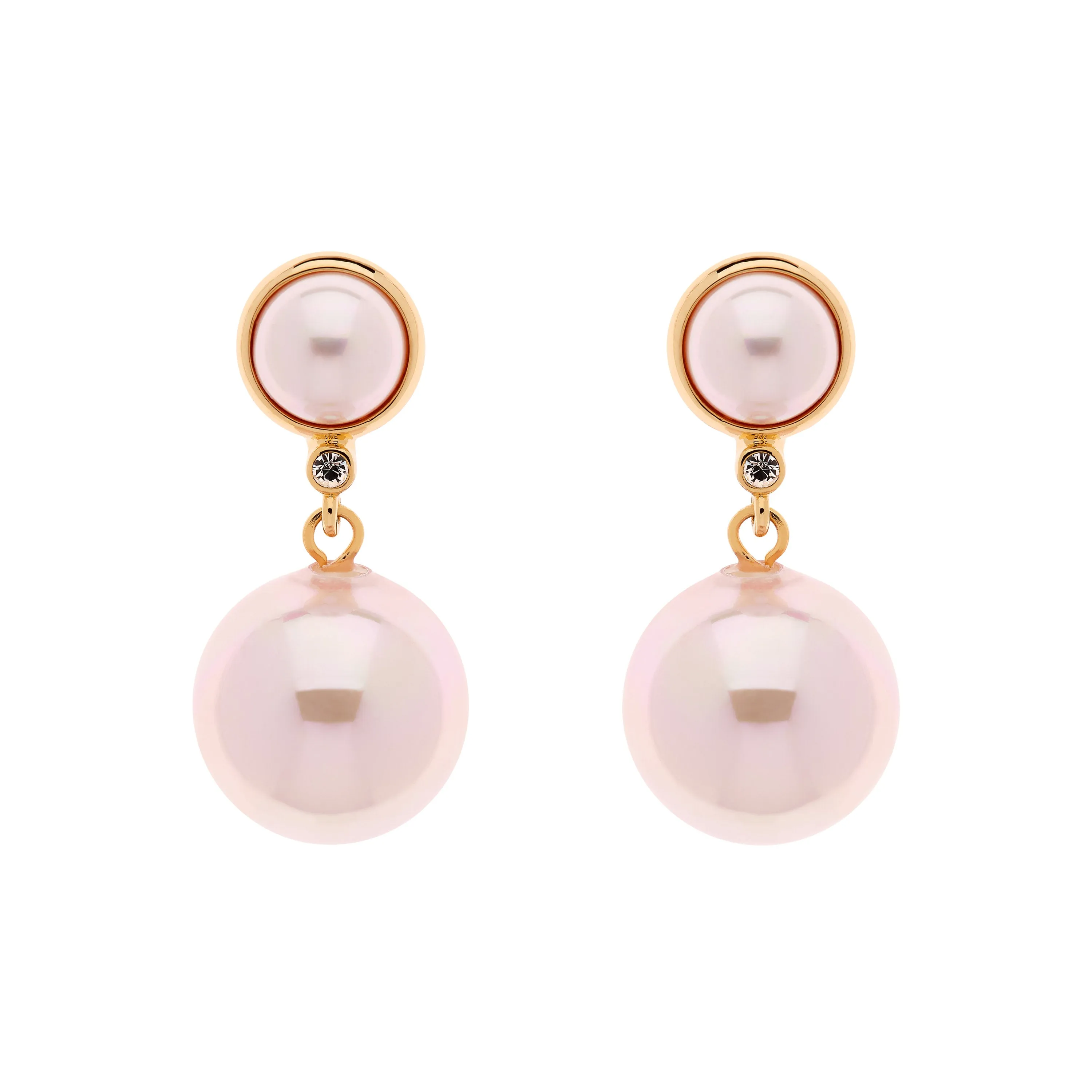 Rose Pearl Drop Clip Earrings