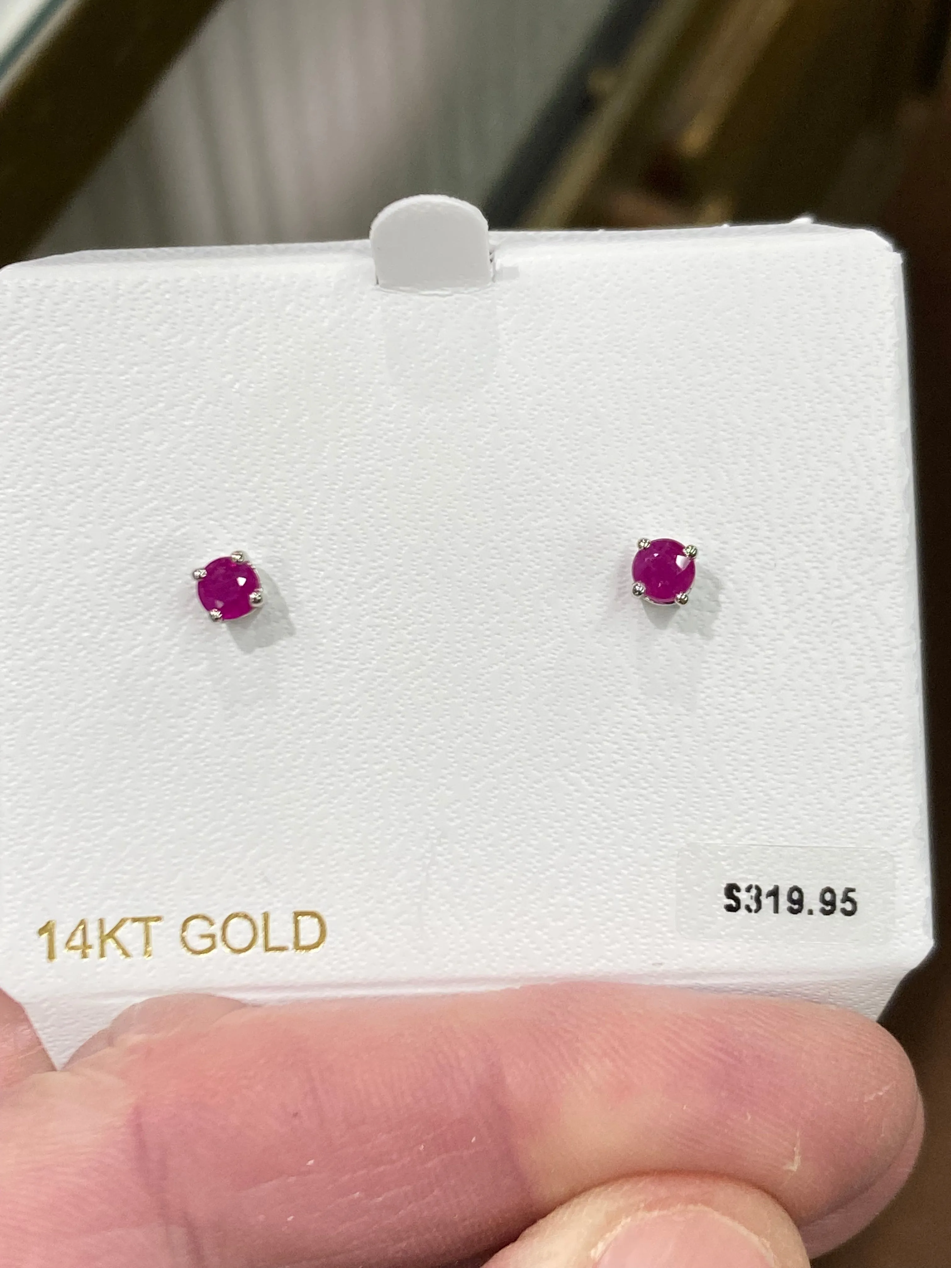 Ruby White Gold Earrings