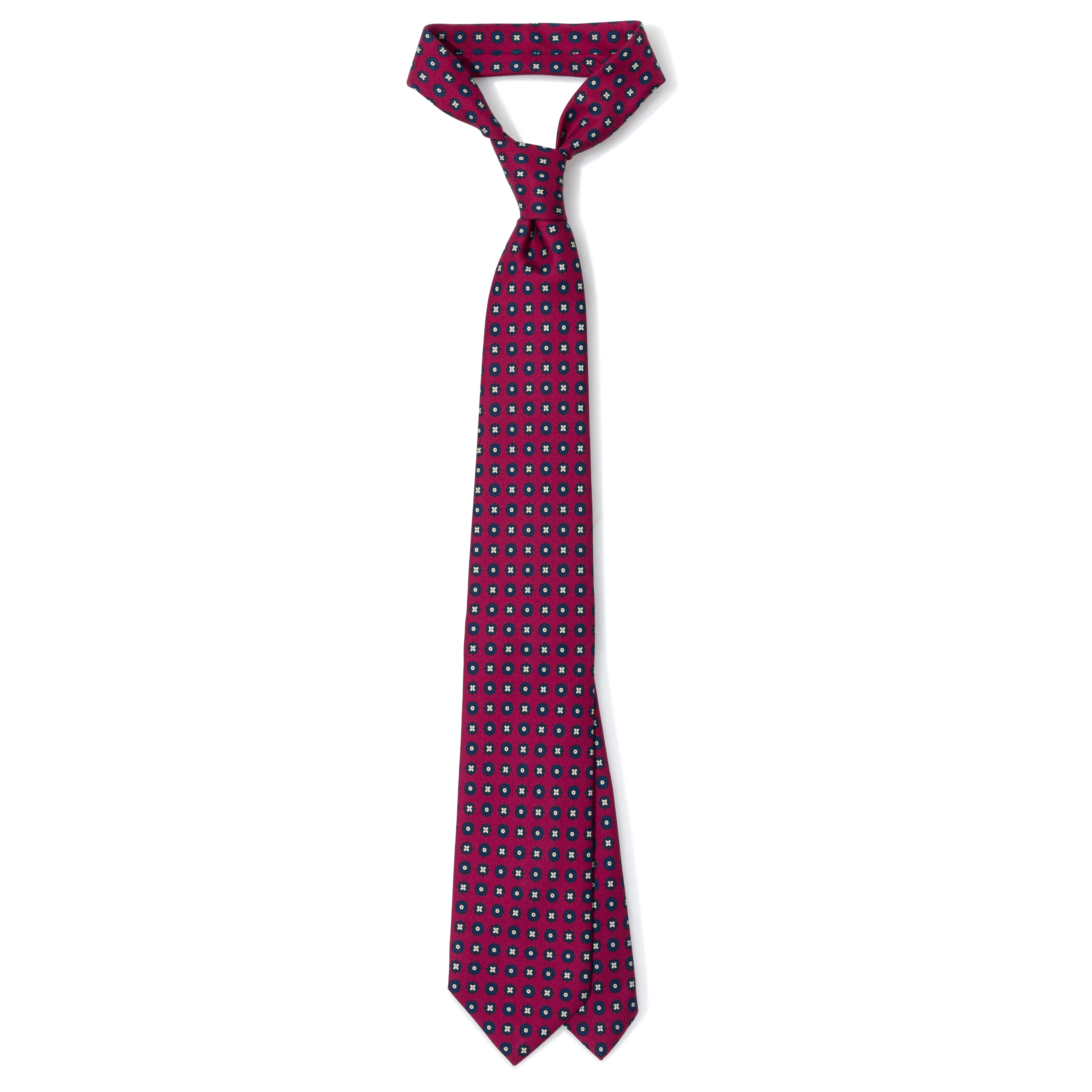 Silk Madder Print Tipped Tie