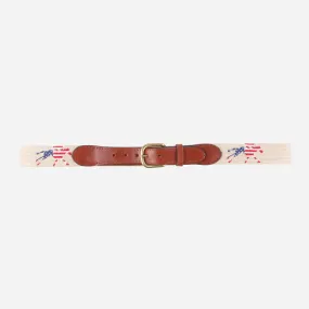 Smathers & Branson Keeneland Men's Flag Needlepoint Belt