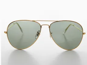 Sunglass Museum - Vintage Metal Aviator Sunglass w/ Glass Lens