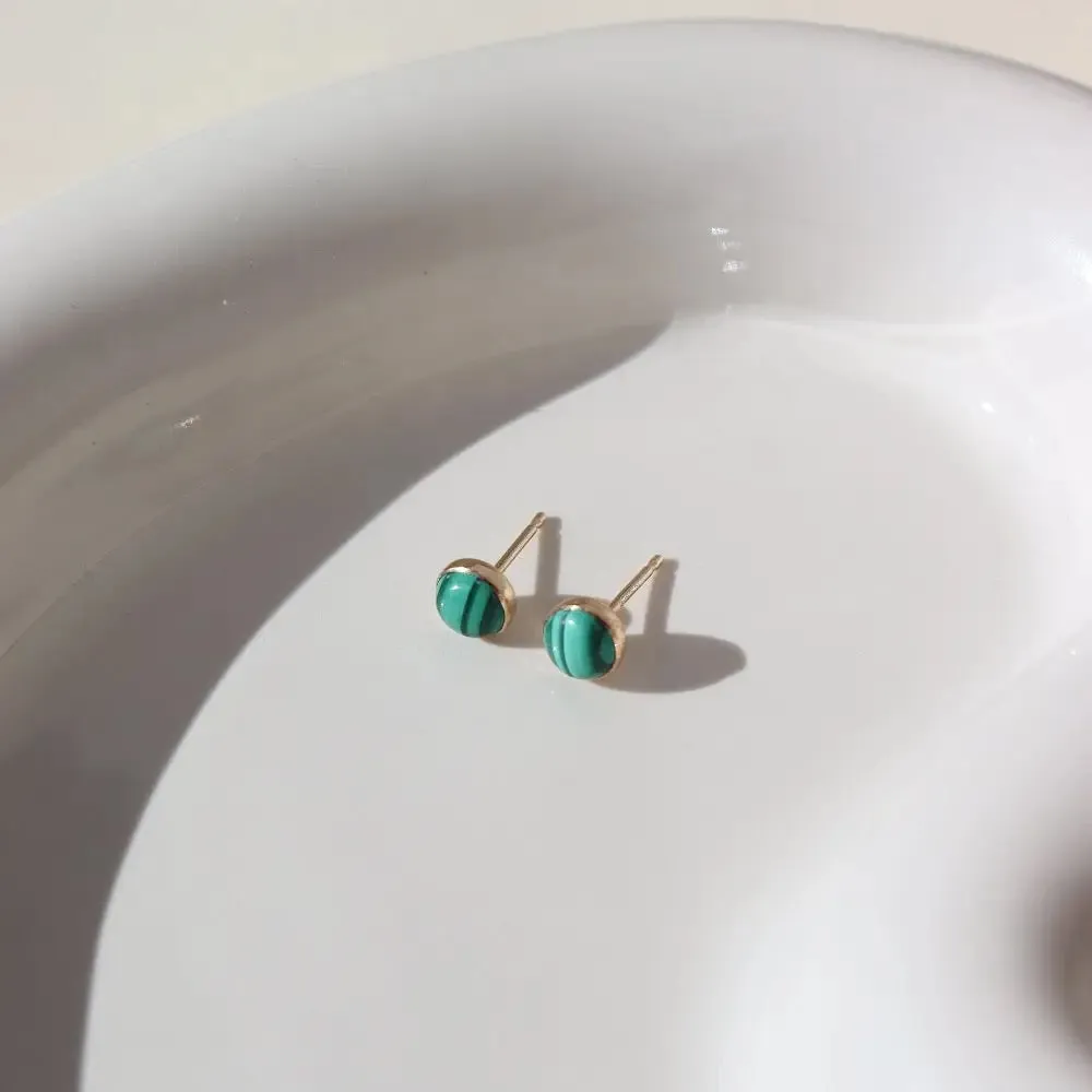 Token Jewelry Malachite Studs