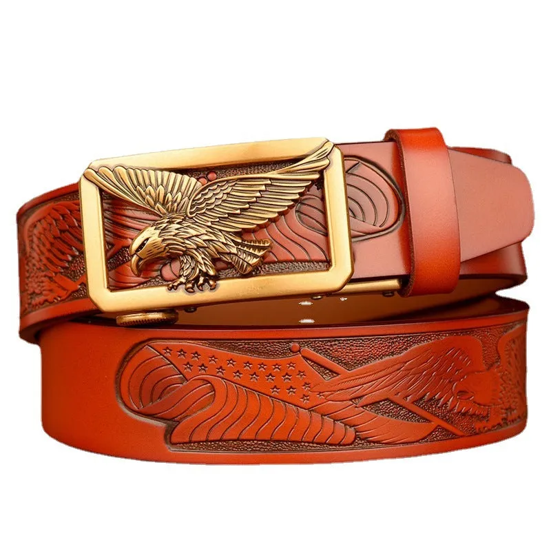 Various Design | Mens Leather Belt with Automatic Buckle Nickel Free Luxury Gift