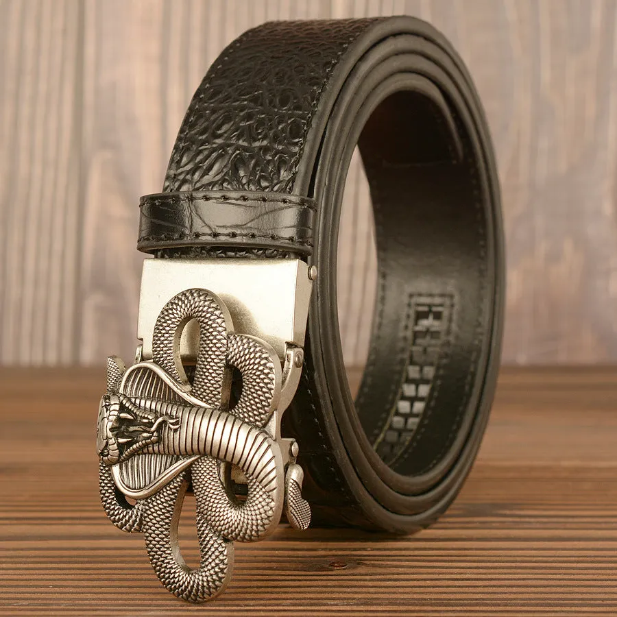 Various Design | Mens Leather Belt with Automatic Buckle Nickel Free Luxury Gift