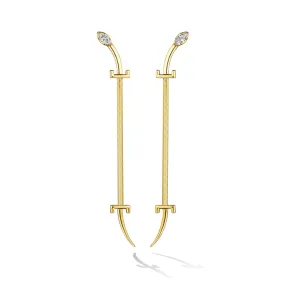 Yellow Gold Origin Drop Earrings with Diamonds