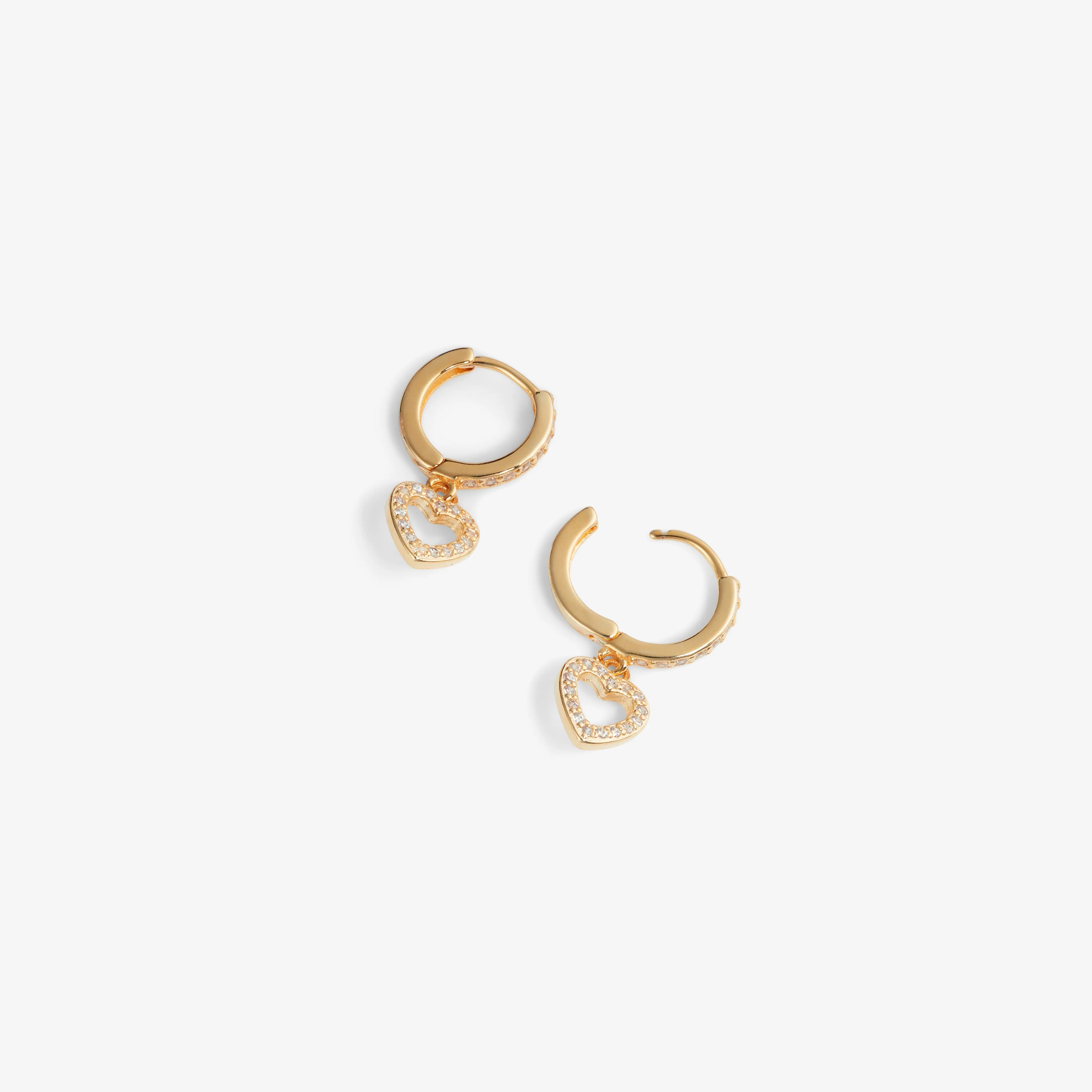 ZIRCONIA HEART EARRINGS Gold